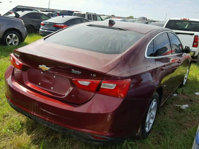 1G1ZB5ST2GF305294 - 2016 CHEVROLET MALIBU LS BURGUNDY photo 4