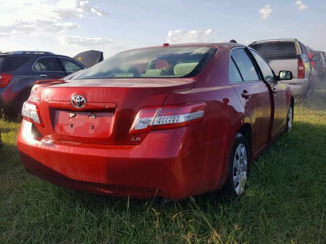 4T4BF3EK1BR147394 - 2011 TOYOTA CAMRY BASE RED photo 4