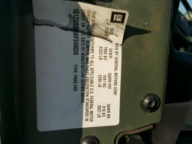 1G1ZU53896F244030 - 2006 CHEVROLET MALIBU LTZ 绿色 照片 10