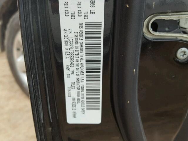 1C6RR7LT3ES309461 - 2014 RAM 1500 შავი ფოტო 10