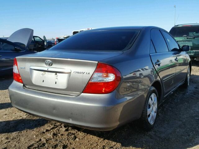 4T1BE32K12U639280 - 2002 TOYOTA CAMRY LE GRAY photo 4