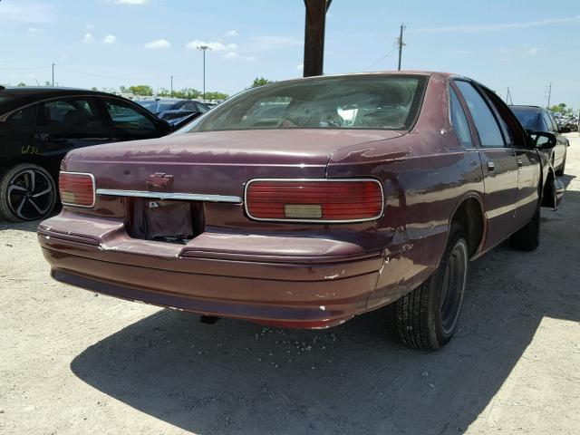 1G1BL52W0SR181297 - 1995 CHEVROLET CAPRICE CL 栗色 照片 4