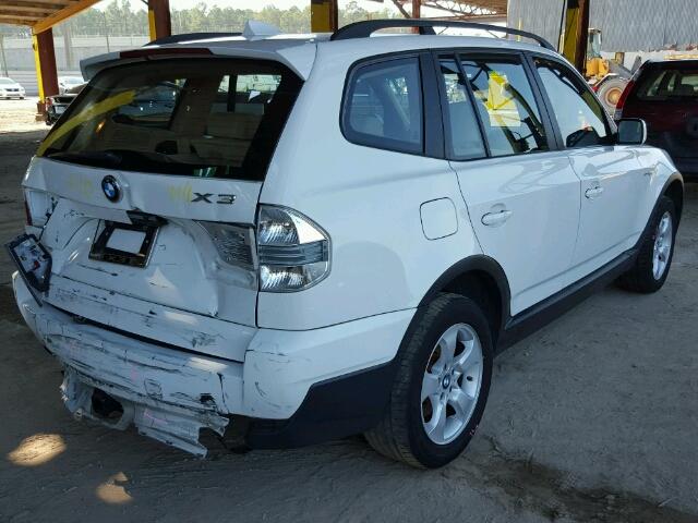 WBXPC93447WF01110 - 2007 BMW X3 3.0SI WHITE photo 4