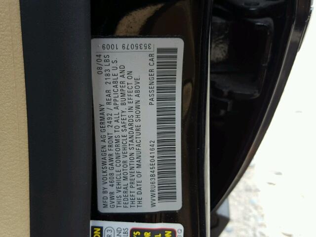 WVWRU63B45E041642 - 2005 VOLKSWAGEN PASSAT GLX 黑色 照片 10