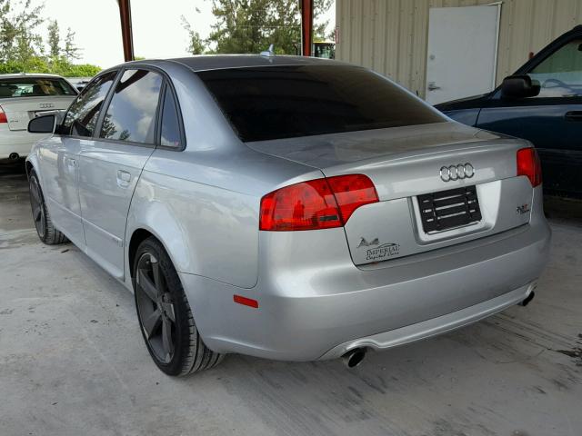 WAUEF78E87A080758 - 2007 AUDI A4 S-LINE SILVER photo 3