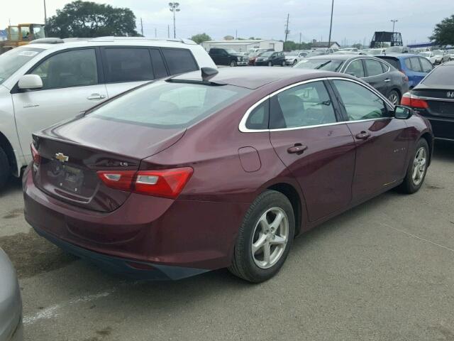 1G1ZB5ST7GF207457 - 2016 CHEVROLET MALIBU LS MAROON photo 4