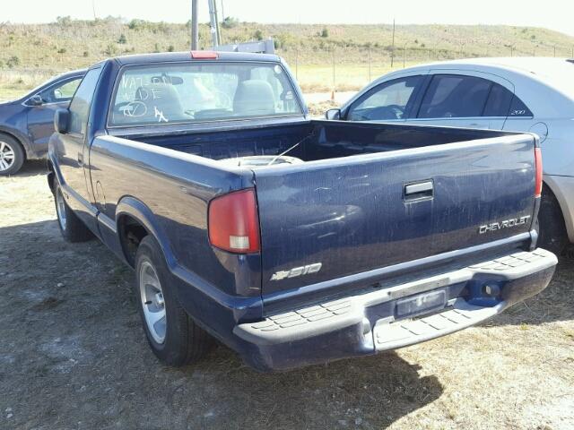 1GCCS14H538133050 - 2003 CHEVROLET S TRUCK BLUE photo 3