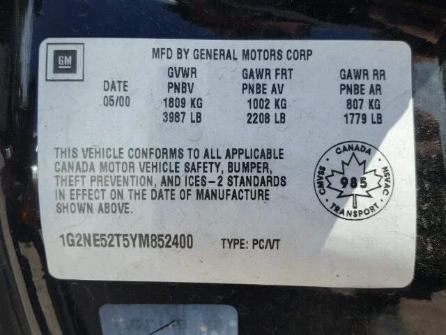 1G2NE52T5YM852400 - 2000 PONTIAC GRAND AM S Qara foto 10