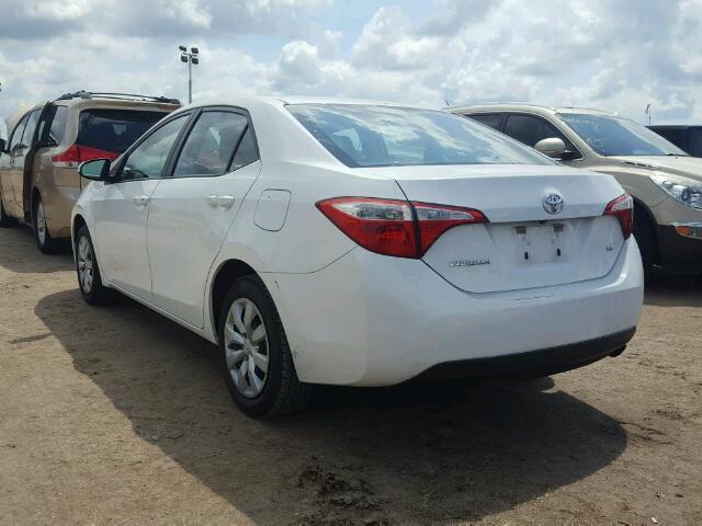 5YFBURHE4EP146254 - 2014 TOYOTA COROLLA L WHITE photo 3