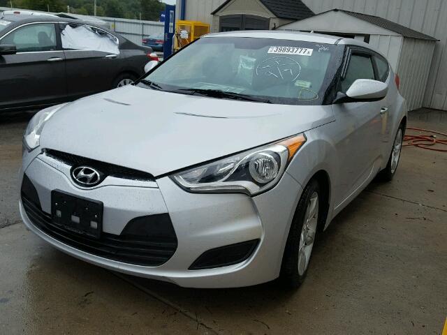 KMHTC6AD7EU199133 - 2014 HYUNDAI VELOSTER B SILVER photo 2