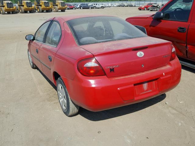 1B3ES26C15D207804 - 2005 DODGE NEON BASE RED photo 3