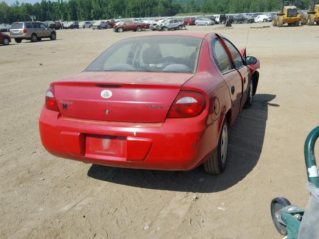 1B3ES26C15D207804 - 2005 DODGE NEON BASE RED photo 4