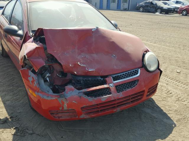 1B3ES26C15D207804 - 2005 DODGE NEON BASE RED photo 9