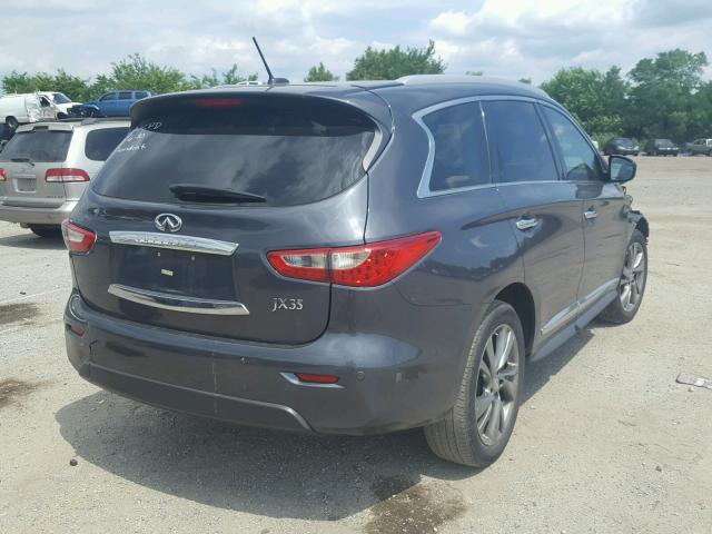 5N1AL0MM4DC316297 - 2013 INFINITI JX35 BASE GRAY photo 4