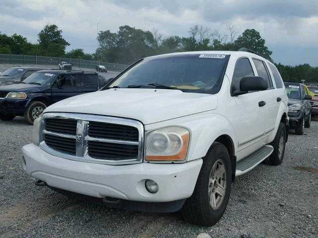 1D8HB58N84F100541 - 2004 DODGE DURANGO LI WHITE photo 2