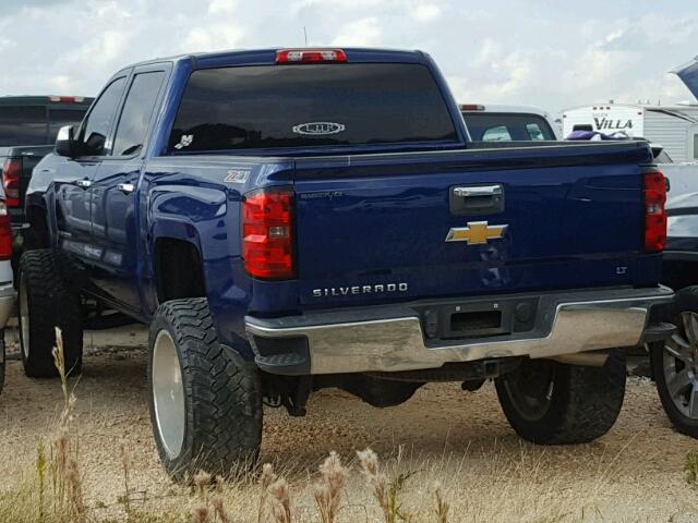 3GCUKREC6EG280092 - 2014 CHEVROLET SILVERADO BLUE photo 3