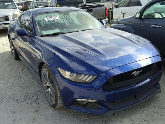 1FA6P8CF0F5386148 - 2015 FORD MUSTANG GT BLUE photo 1