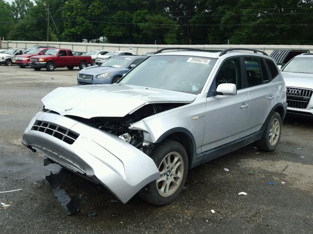 WBXPA73475WC51496 - 2005 BMW X3 2.5I SILVER photo 2