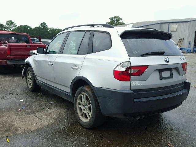 WBXPA73475WC51496 - 2005 BMW X3 2.5I SILVER photo 3