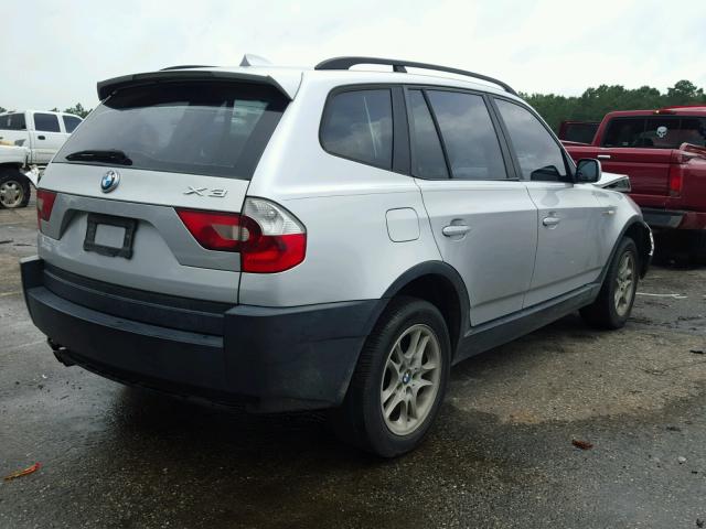 WBXPA73475WC51496 - 2005 BMW X3 2.5I SILVER photo 4