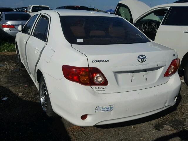 1NXBU40E99Z137052 - 2009 TOYOTA COROLLA WHITE photo 3