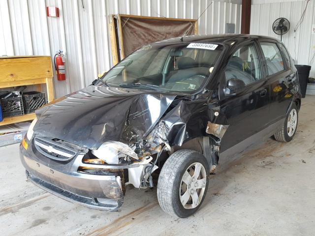 KL1TD66697B759316 - 2007 CHEVROLET AVEO BASE Noir photo 2