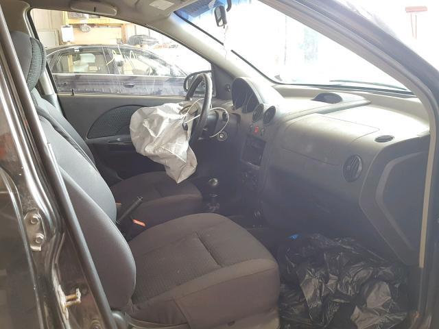 KL1TD66697B759316 - 2007 CHEVROLET AVEO BASE Noir photo 5