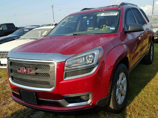 1GKKRPKD8DJ141569 - 2013 GMC ACADIA SLE RED photo 2