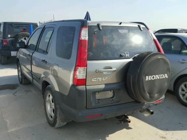 JHLRD68515C015551 - 2005 HONDA CR-V LX GRAY photo 3