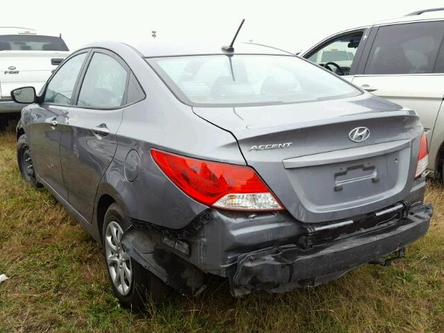 KMHCT4AE0EU621529 - 2014 HYUNDAI ACCENT GLS GRAY photo 3