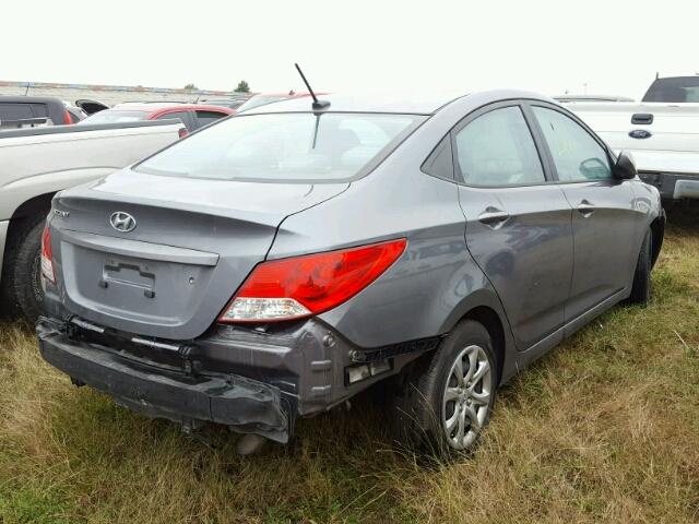 KMHCT4AE0EU621529 - 2014 HYUNDAI ACCENT GLS GRAY photo 4