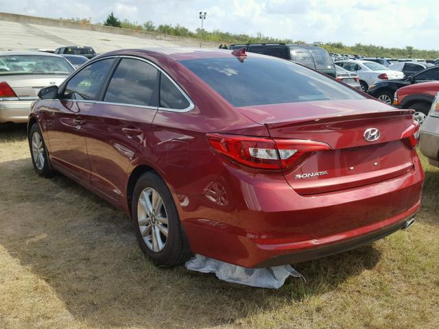 5NPE24AF8GH380793 - 2016 HYUNDAI SONATA SE BURGUNDY photo 3