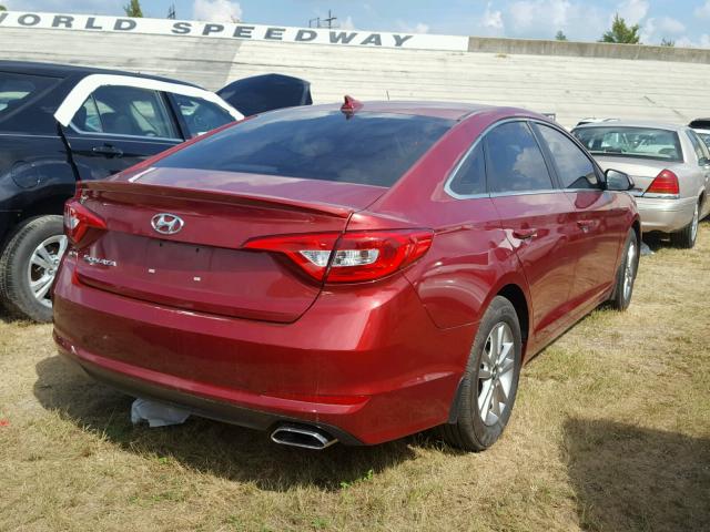 5NPE24AF8GH380793 - 2016 HYUNDAI SONATA SE BURGUNDY photo 4