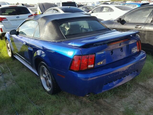 1FAFP45X14F102211 - 2004 FORD MUSTANG BLUE photo 3