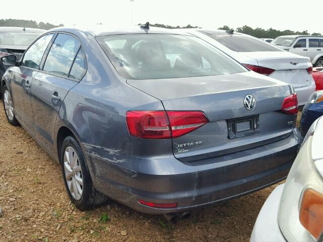 3VWD17AJ1FM261025 - 2015 VOLKSWAGEN JETTA SE GRAY photo 3