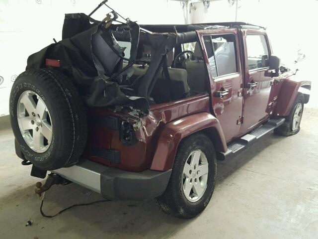 1J4GA59179L762185 - 2009 JEEP WRANGLER U BURGUNDY photo 4