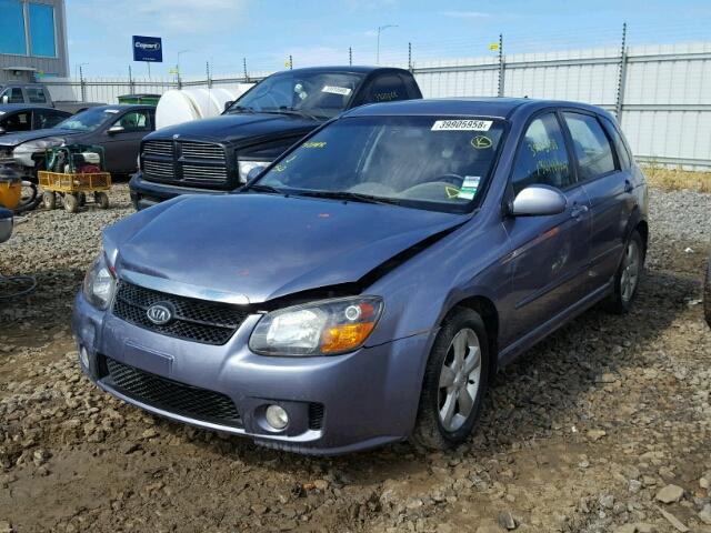 KNAFE241895025803 - 2009 KIA SPECTRA SX BLUE photo 2