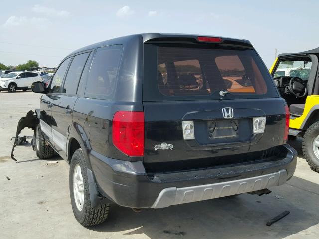 2HKYF18154H535340 - 2004 HONDA PILOT LX BLACK photo 3