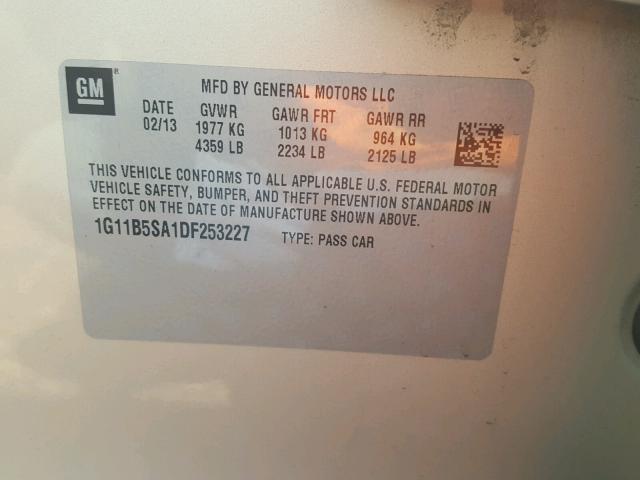 1G11B5SA1DF253227 - 2013 CHEVROLET MALIBU LS GOLD photo 10