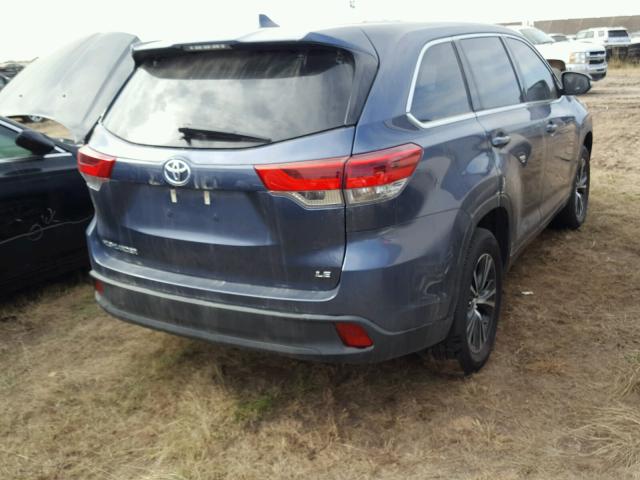 5TDZZRFH0HS207446 - 2017 TOYOTA HIGHLANDER BLUE photo 4