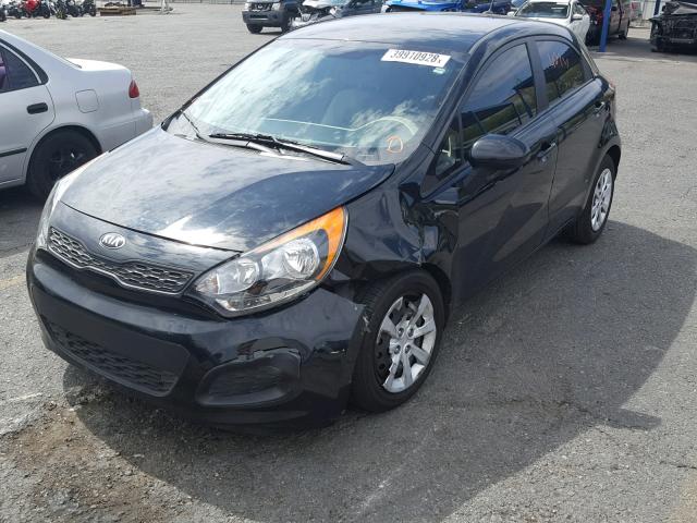 KNADM5A37E6350321 - 2014 KIA RIO LX BLACK photo 2