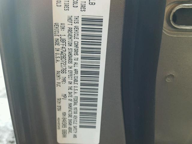 1J8FF47W28D721766 - 2008 JEEP COMPASS SP TAN photo 10