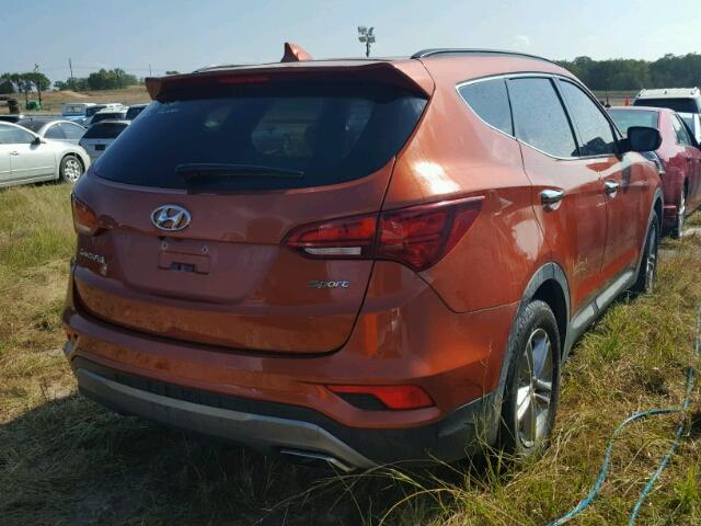 5XYZU3LB7HG399649 - 2017 HYUNDAI SANTA FE S ORANGE photo 4