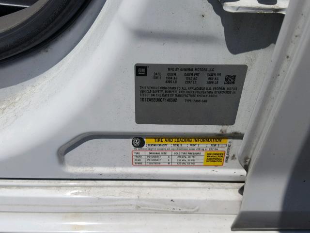 1G1ZA5EU0CF148592 - 2012 CHEVROLET MALIBU LS თეთრი ფოტო 10