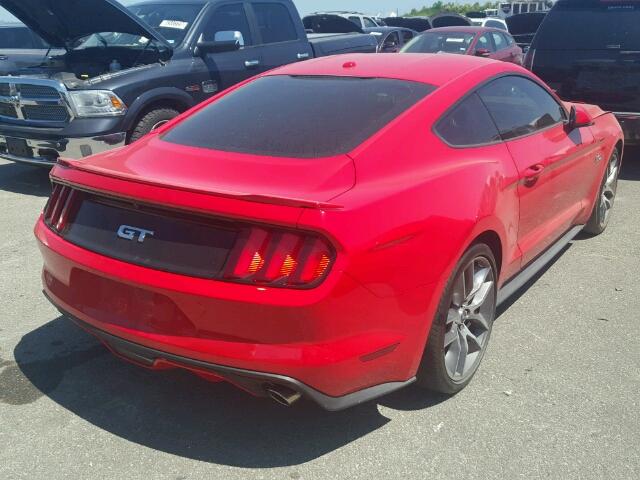 1FA6P8CF0F5408259 - 2015 FORD MUSTANG GT RED photo 4