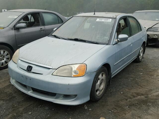 JHMES96643S018427 - 2003 HONDA CIVIC HYBR BLUE photo 2