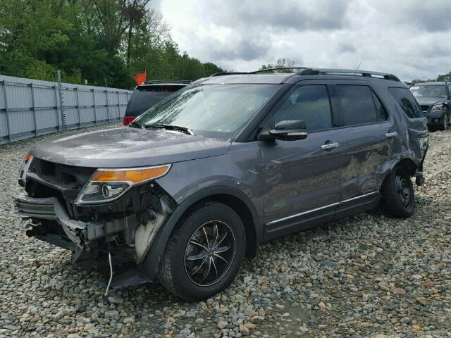 1FM5K8D8XEGA30146 - 2014 FORD EXPLORER GRAY photo 2