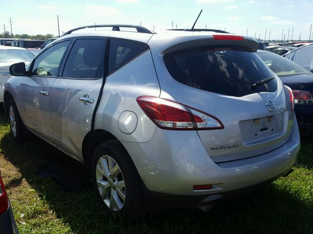 JN8AZ1MUXCW118480 - 2012 NISSAN MURANO SILVER photo 3