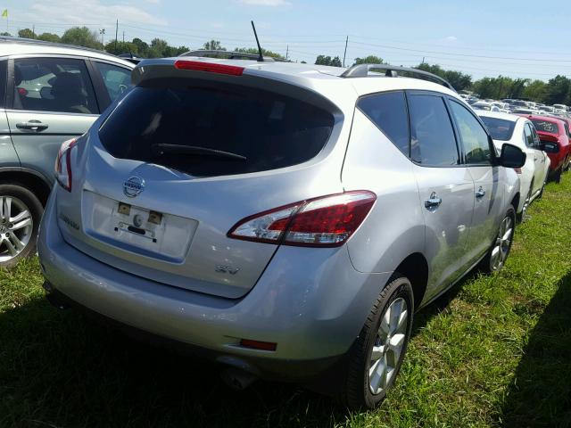 JN8AZ1MUXCW118480 - 2012 NISSAN MURANO SILVER photo 4