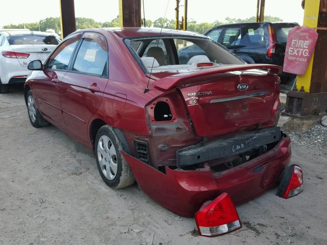 KNAFE221595598645 - 2009 KIA SPECTRA EX RED photo 3